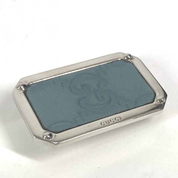 GUCCI Guccissima GG Wallet Money clip Sima leather blue/Silver - Picture 8 of 12